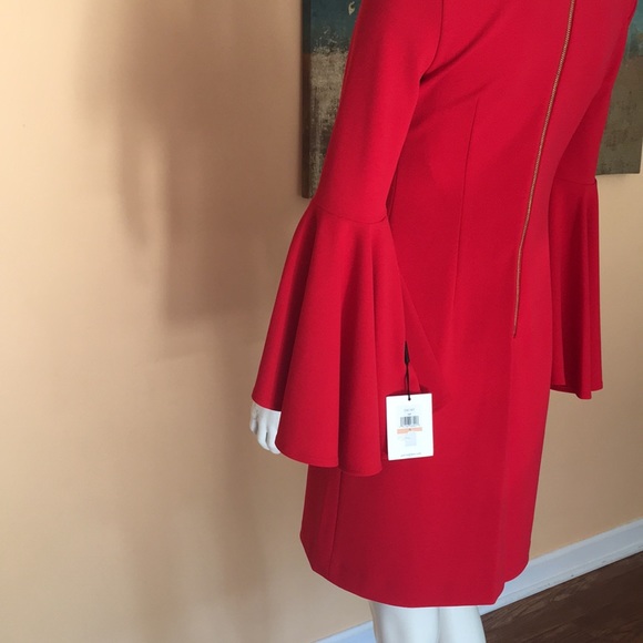 Calvin Klein Red Solid Sheath dress size 2 - Picture 14 of 16